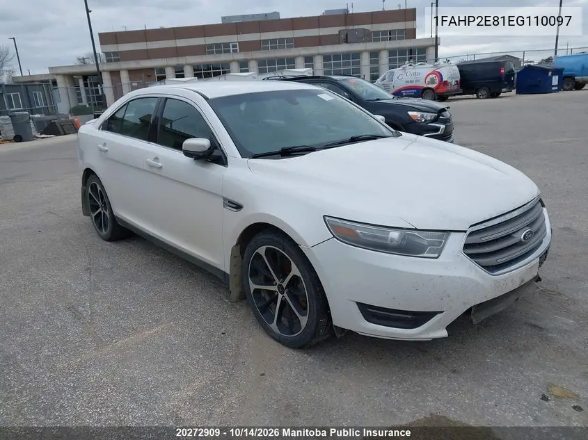 FORD TAURUS 2014, VIN 1FAHP2E81EG110097