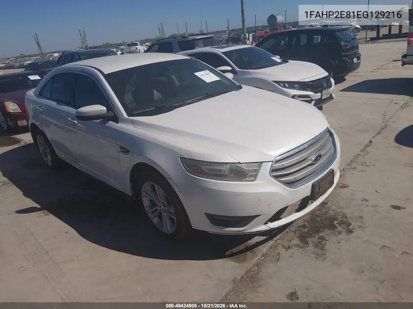 FORD TAURUS 2014, VIN 1FAHP2E81EG129216