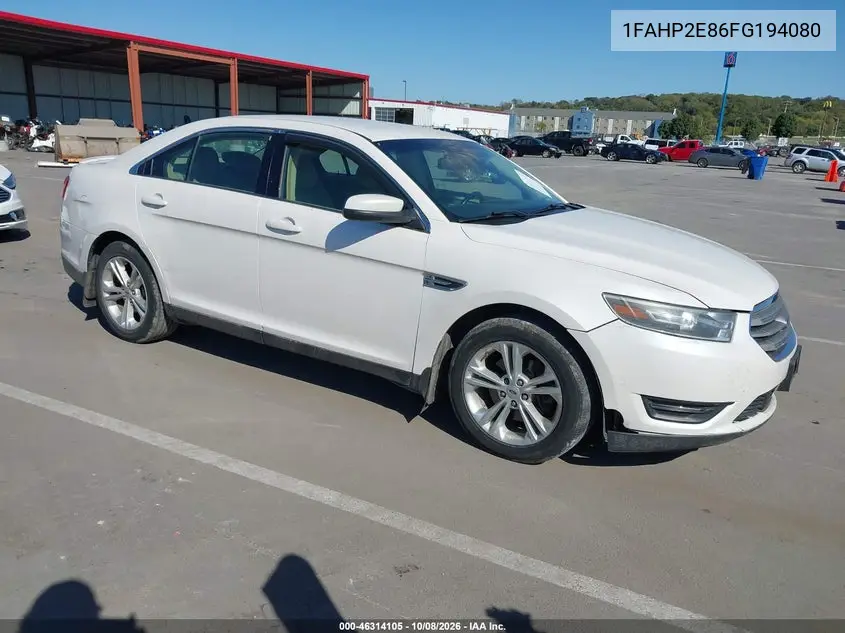 FORD TAURUS 2015, VIN 1FAHP2E86FG194080