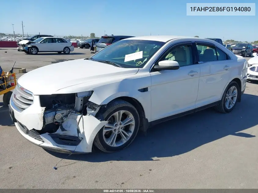 2015 FORD TAURUS VIN 1FAHP2E86FG194080 — фото 2