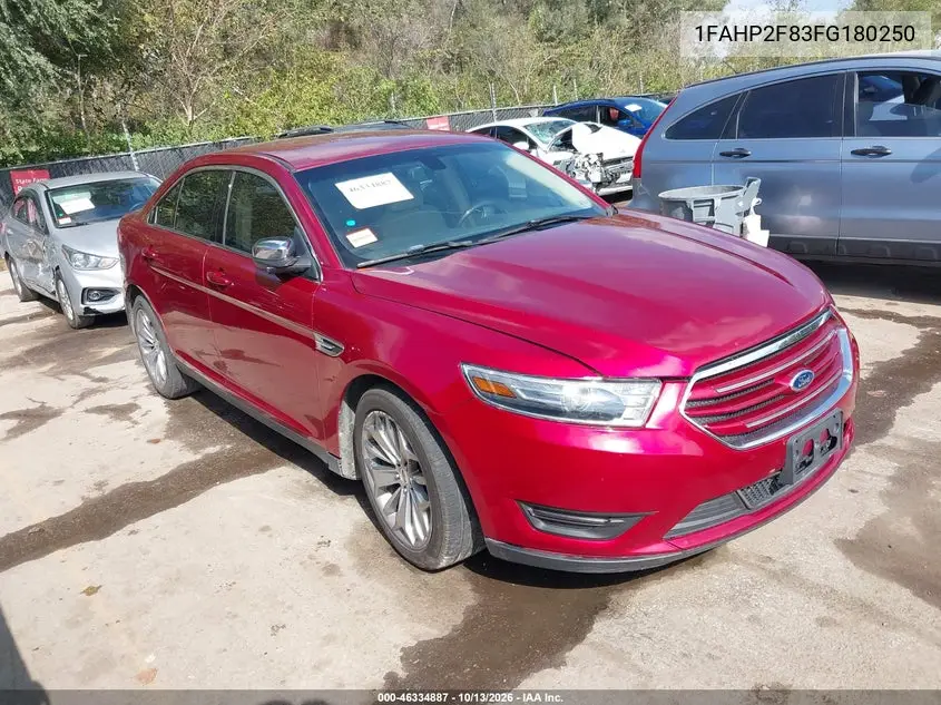 FORD TAURUS 2015, VIN 1FAHP2F83FG180250