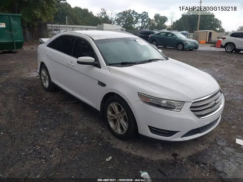 FORD TAURUS 2016, VIN 1FAHP2E80GG153218