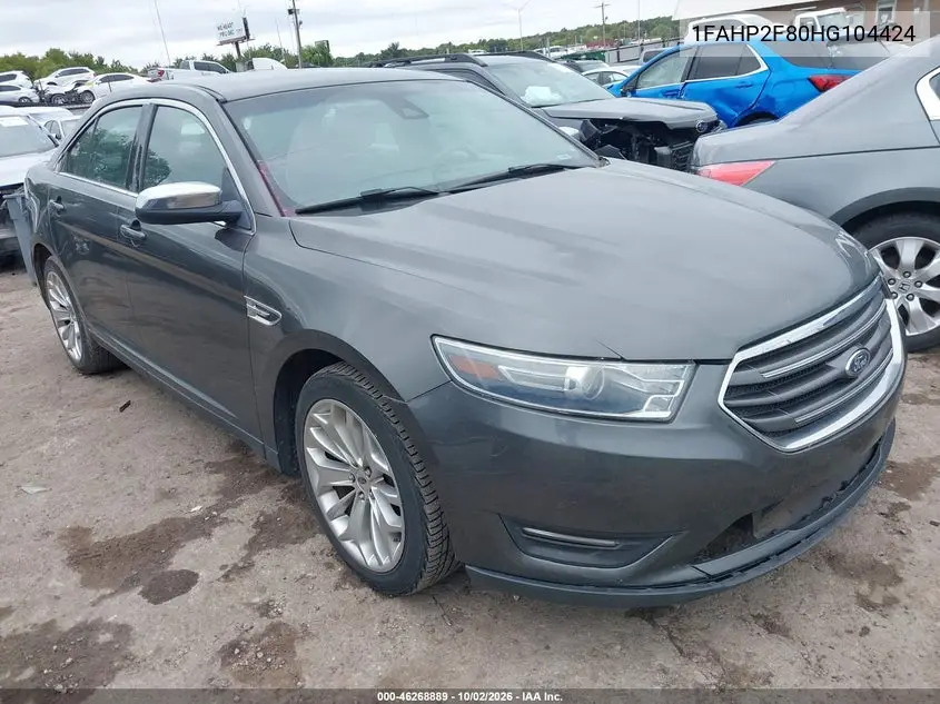 FORD TAURUS 2017, VIN 1FAHP2F80HG104424