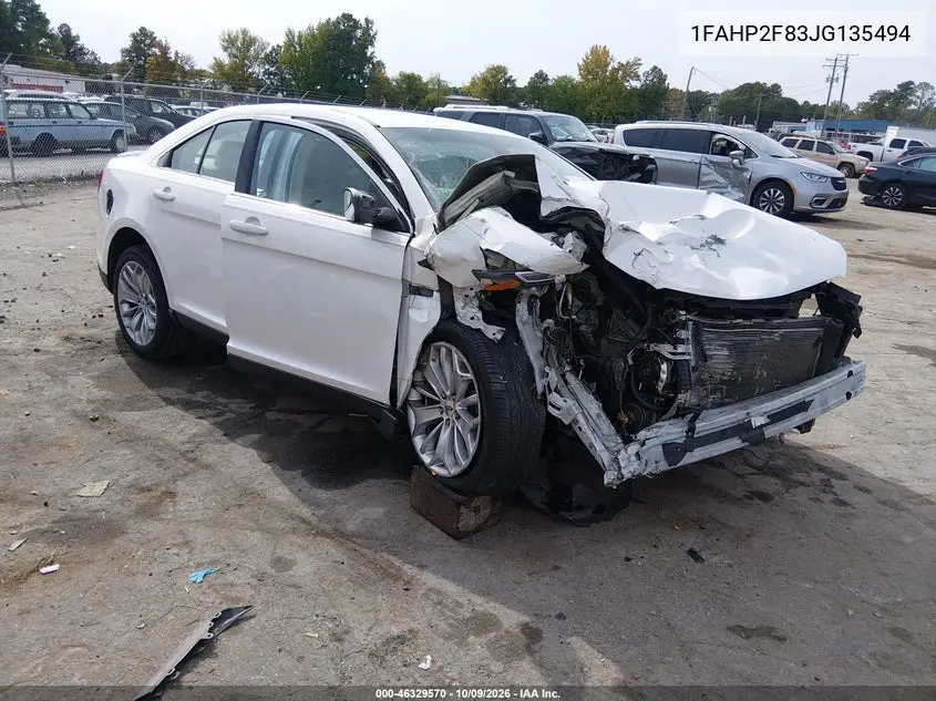 FORD TAURUS 2018, VIN 1FAHP2F83JG135494