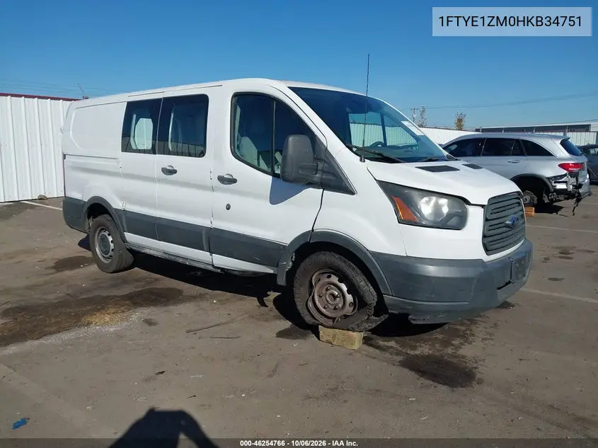 FORD TRANSIT 2017, VIN 1FTYE1ZM0HKB34751