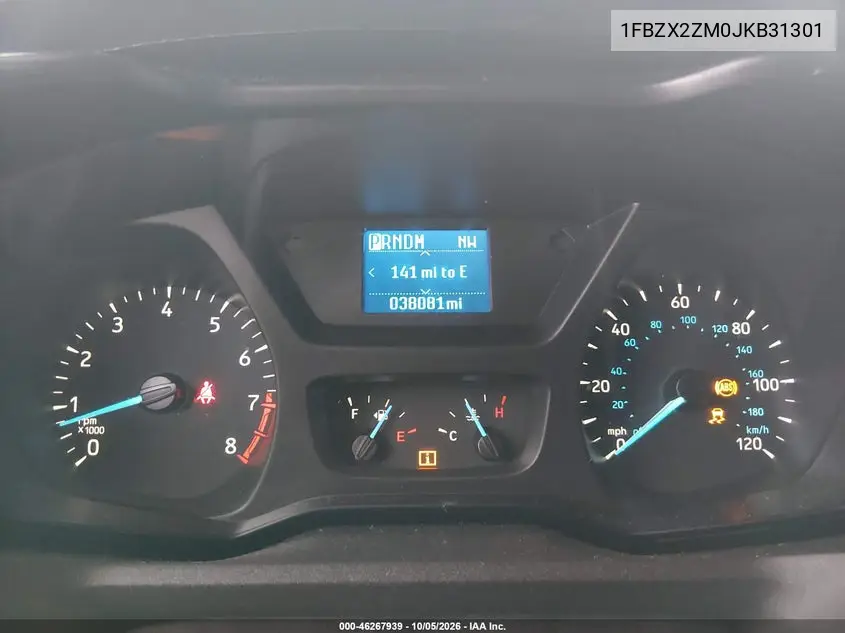2018 FORD TRANSIT VIN 1FBZX2ZM0JKB31301 — фото 7