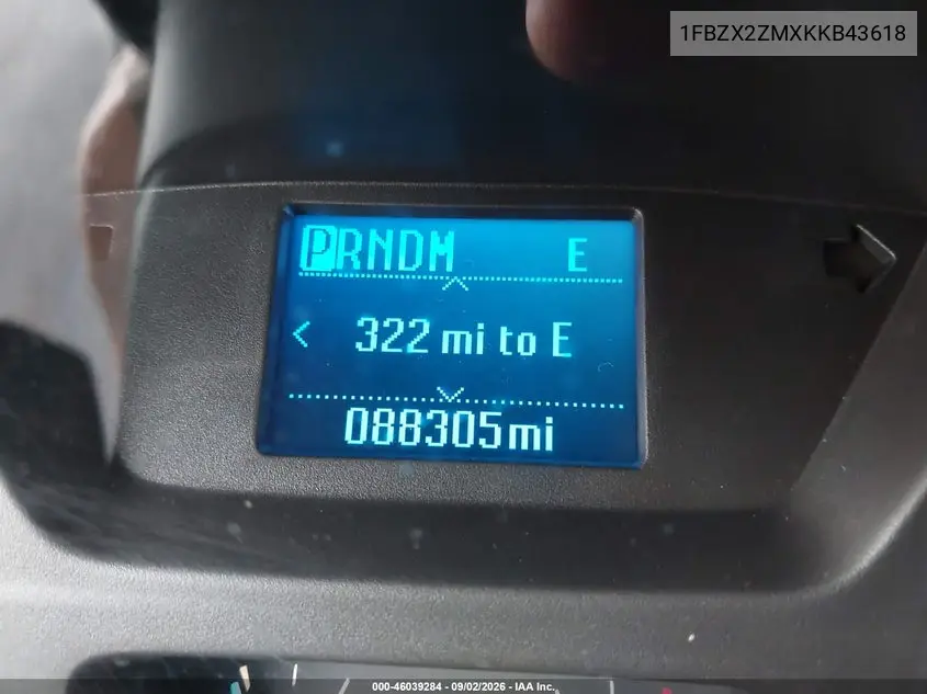 2019 FORD TRANSIT VIN 1FBZX2ZMXKKB43618 — фото 20