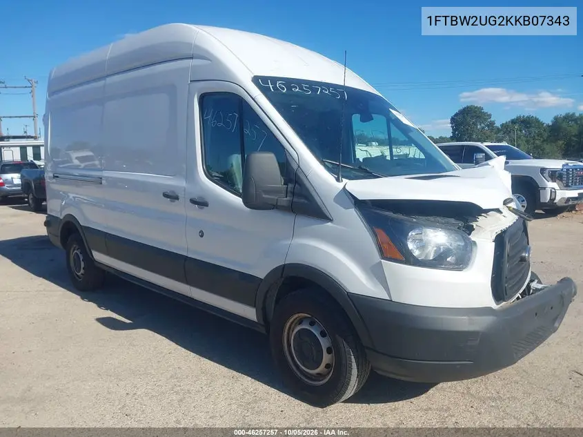 FORD TRANSIT 2019, VIN 1FTBW2UG2KKB07343