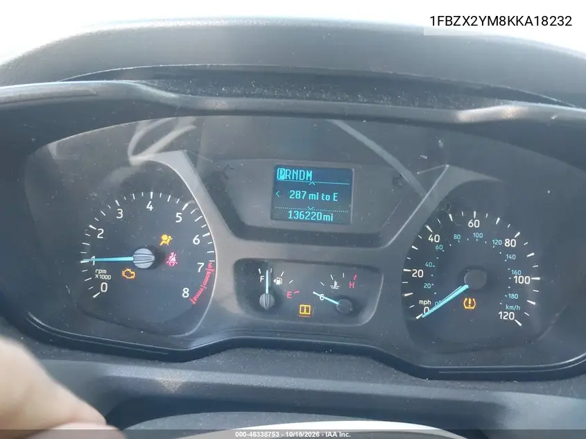2019 FORD TRANSIT VIN 1FBZX2YM8KKA18232 — фото 7