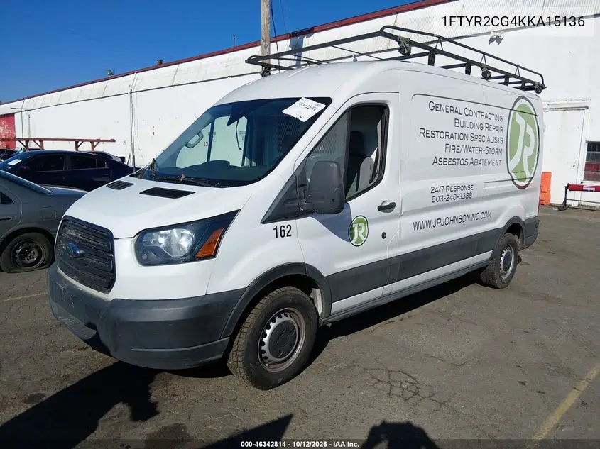 2019 FORD TRANSIT VIN 1FTYR2CG4KKA15136 — фото 2