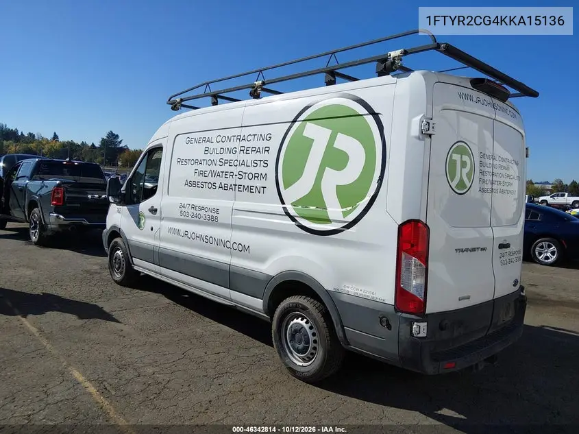 2019 FORD TRANSIT VIN 1FTYR2CG4KKA15136 — фото 3