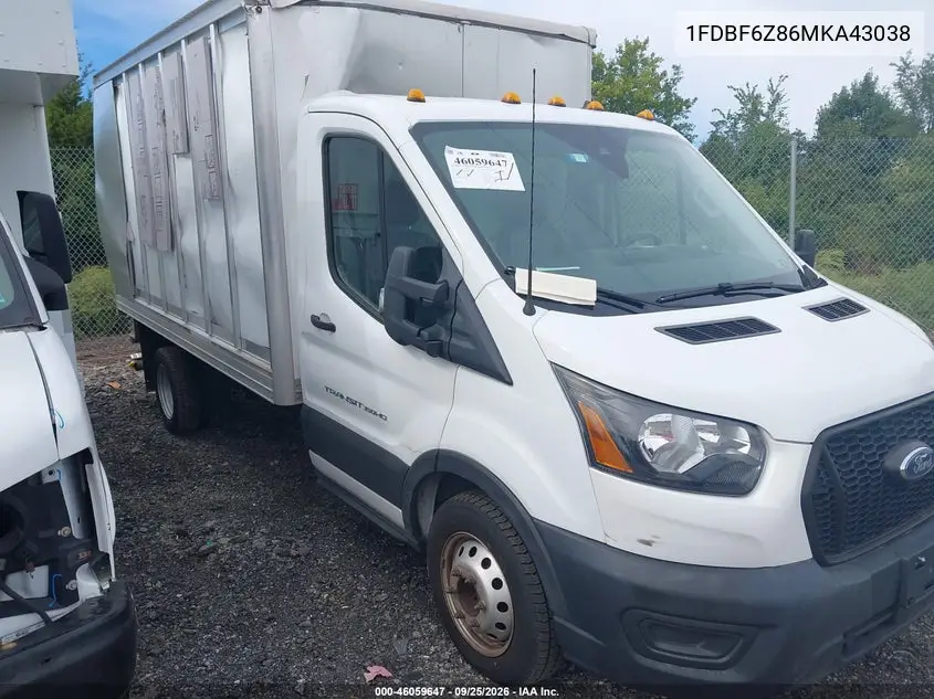 FORD TRANSIT 2021, VIN 1FDBF6Z86MKA43038