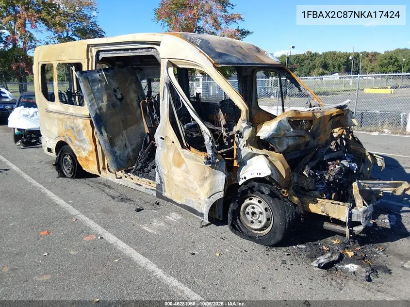 FORD TRANSIT 2022, VIN 1FBAX2C87NKA17424