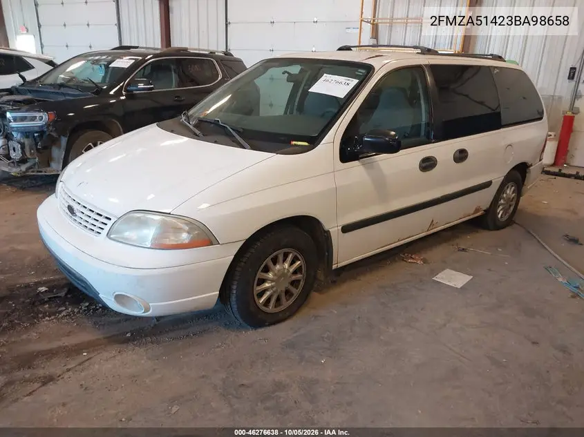 2003 FORD WINDSTAR VIN 2FMZA51423BA98658 — фото 2