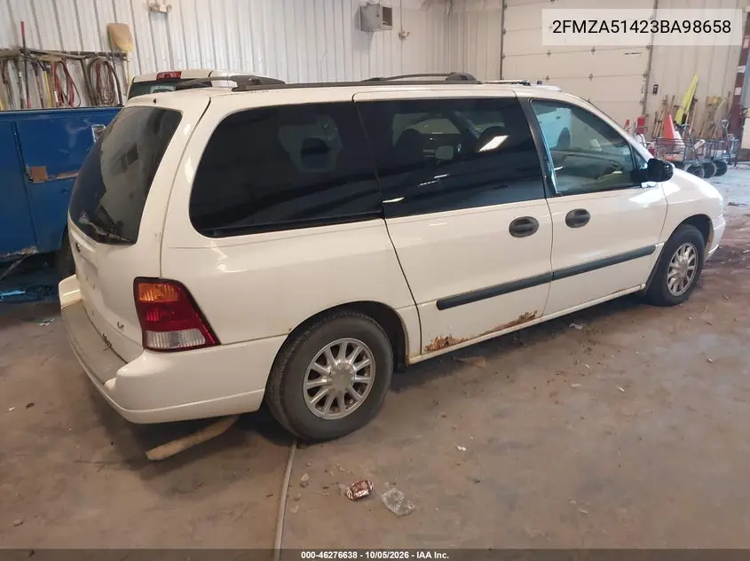 2003 FORD WINDSTAR VIN 2FMZA51423BA98658 — фото 4