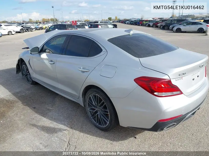 2019 GENESIS G70 VIN KMTG54LE1KU016462 — фото 3