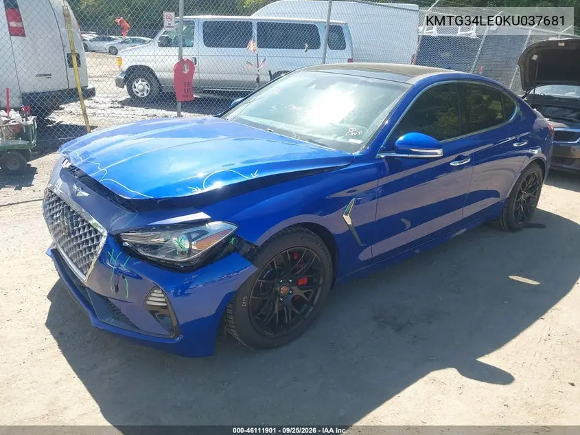 2019 GENESIS G70 VIN KMTG34LE0KU037681 — фото 2