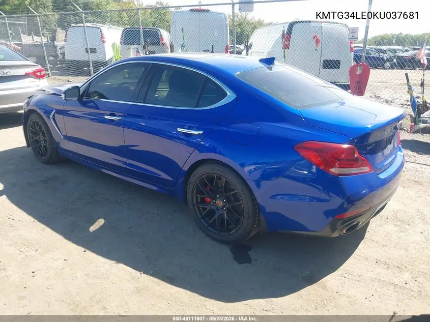 2019 GENESIS G70 VIN KMTG34LE0KU037681 — фото 3