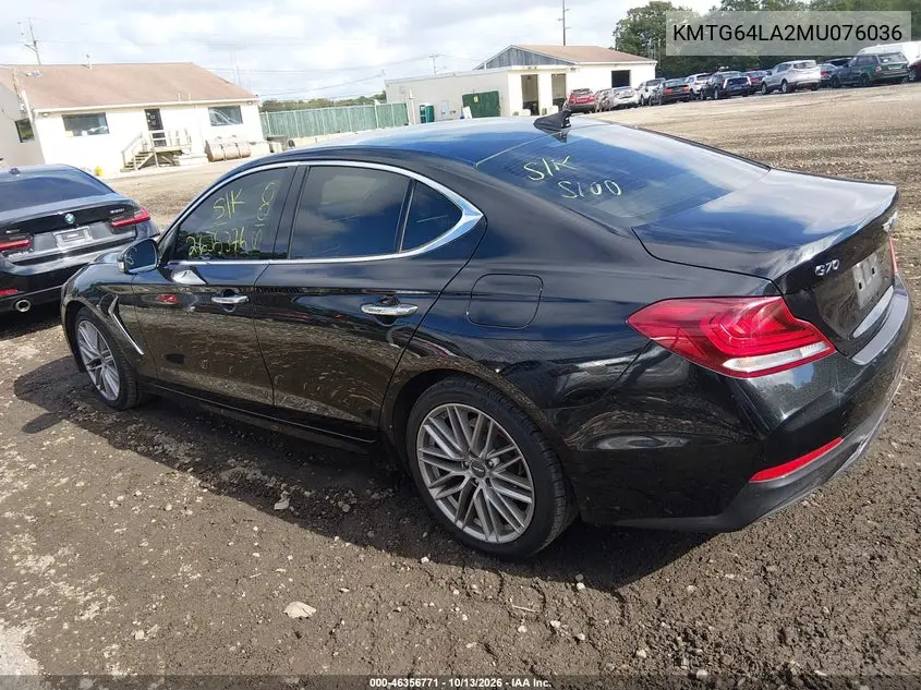 2021 GENESIS G70 VIN KMTG64LA2MU076036 — фото 14