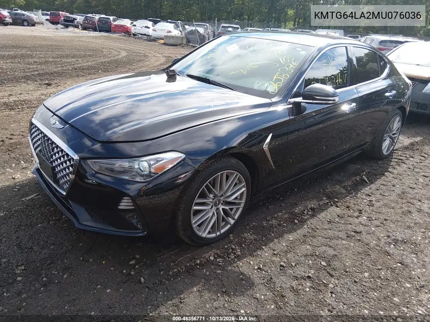 2021 GENESIS G70 VIN KMTG64LA2MU076036 — фото 2