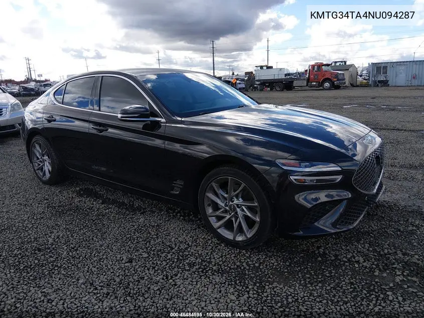 GENESIS G70 2022, VIN KMTG34TA4NU094287
