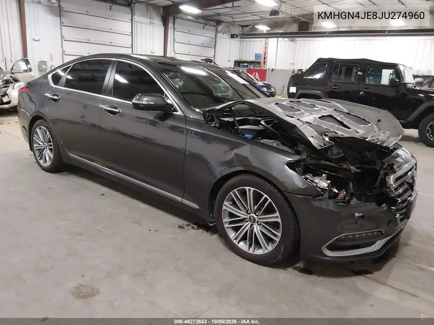 GENESIS G80 2018, VIN KMHGN4JE8JU274960