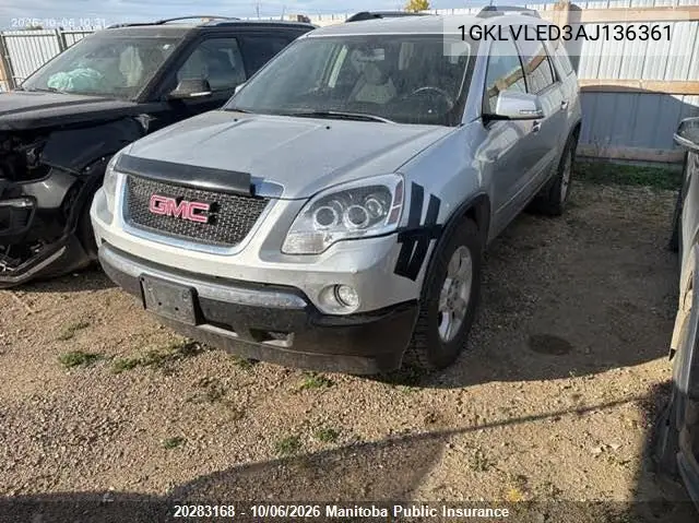 2010 GMC ACADIA VIN 1GKLVLED3AJ136361 — фото 2