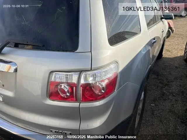 2010 GMC ACADIA VIN 1GKLVLED3AJ136361 — фото 4