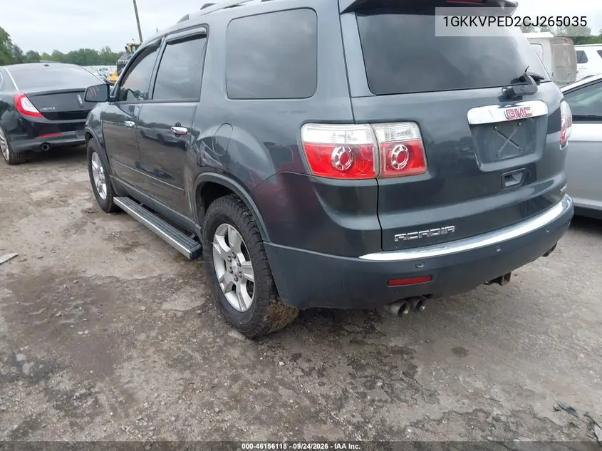2012 GMC ACADIA VIN 1GKKVPED2CJ265035 — фото 3