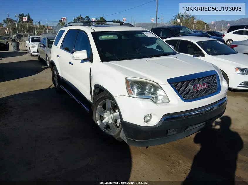 GMC ACADIA 2012, VIN 1GKKRRED5CJ193098