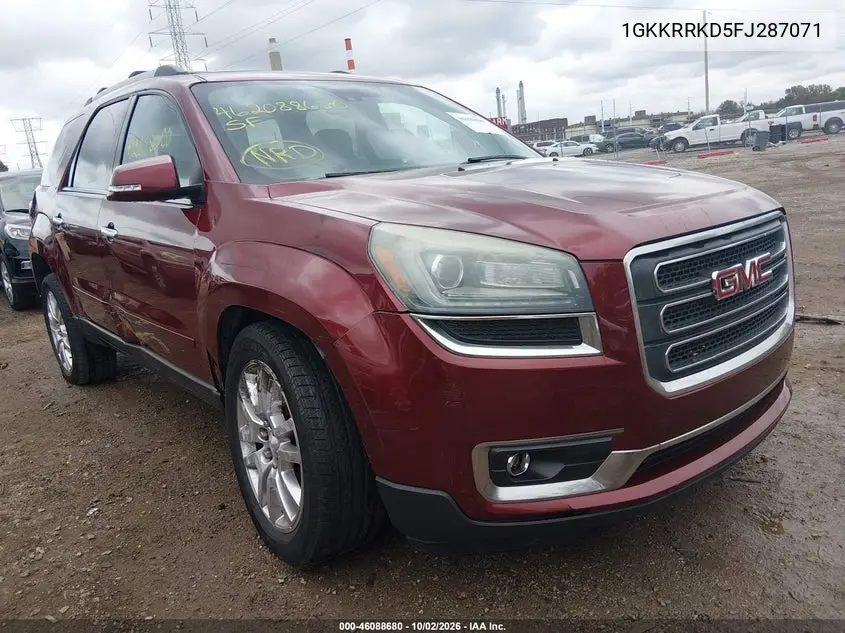 GMC ACADIA 2015, VIN 1GKKRRKD5FJ287071