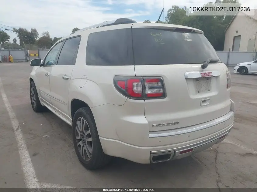 2015 GMC ACADIA VIN 1GKKRTKD2FJ317236 — фото 3