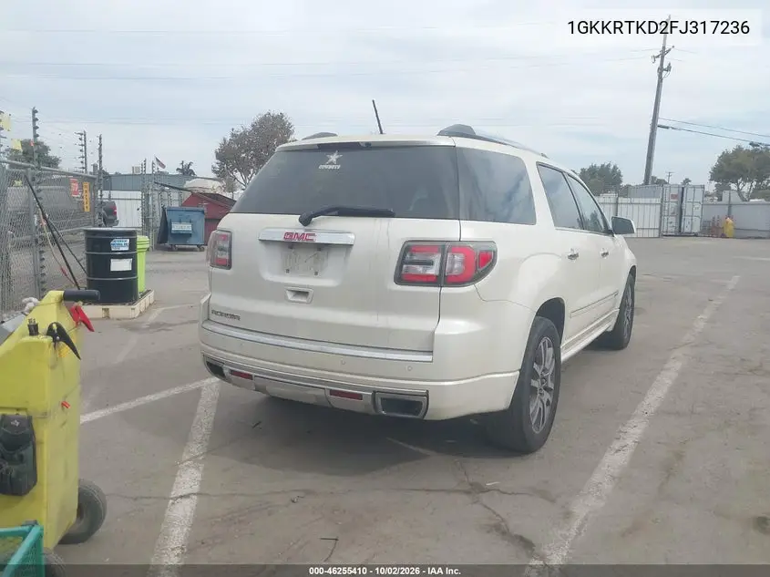 2015 GMC ACADIA VIN 1GKKRTKD2FJ317236 — фото 4