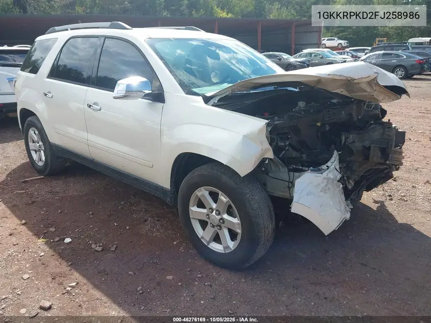 GMC ACADIA 2015, VIN 1GKKRPKD2FJ258986