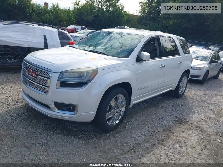 2016 GMC ACADIA VIN 1GKKRTKD3GJ259798 — фото 2