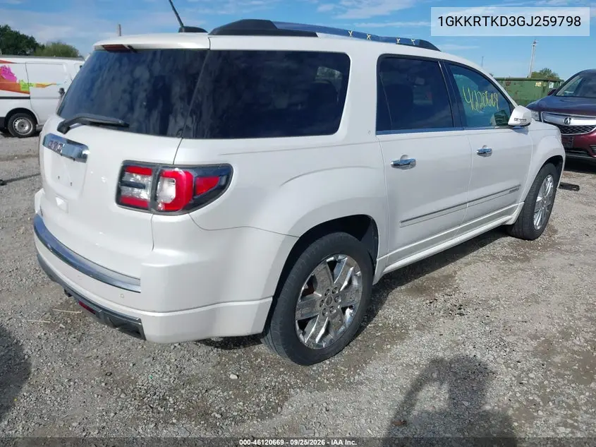 2016 GMC ACADIA VIN 1GKKRTKD3GJ259798 — фото 4
