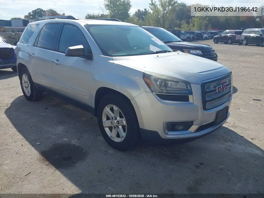 GMC ACADIA 2016, VIN 1GKKVPKD3GJ196642