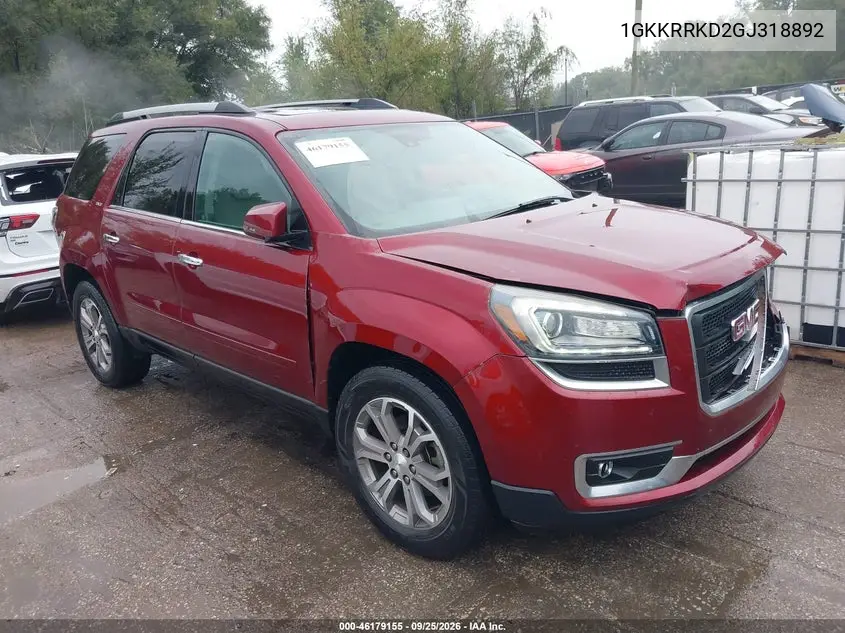 GMC ACADIA 2016, VIN 1GKKRRKD2GJ318892