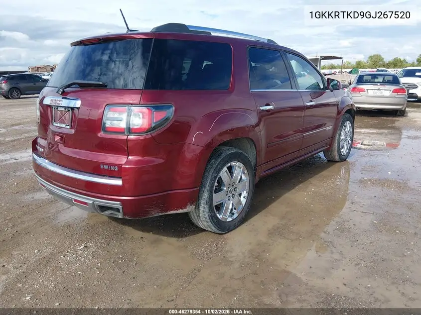 GMC ACADIA 2016, VIN 1GKKRTKD9GJ267520