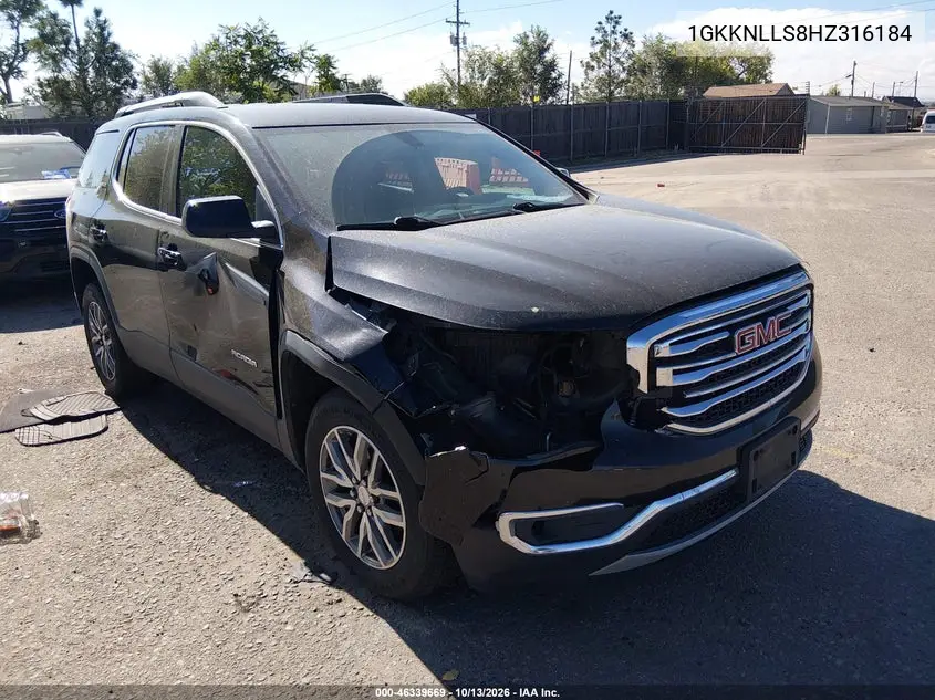 GMC ACADIA 2017, VIN 1GKKNLLS8HZ316184