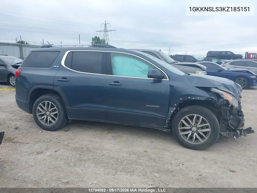 2019 GMC ACADIA VIN 1GKKNSLS3KZ185151 — фото 13