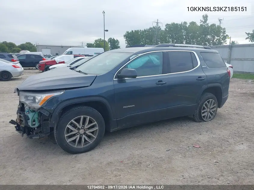 2019 GMC ACADIA VIN 1GKKNSLS3KZ185151 — фото 14