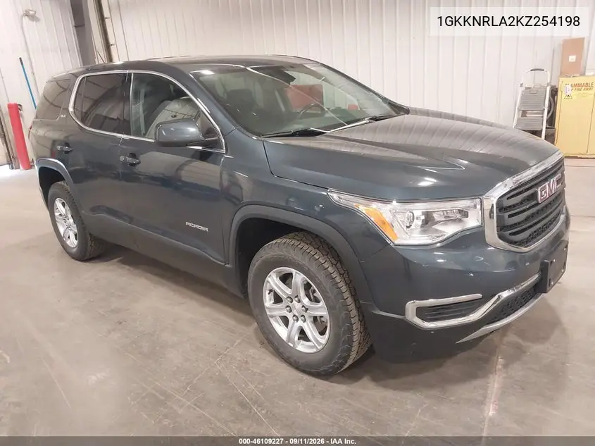 GMC ACADIA 2019, VIN 1GKKNRLA2KZ254198