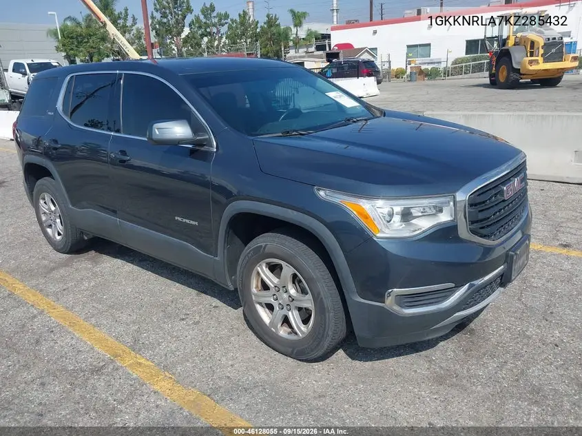 GMC ACADIA 2019, VIN 1GKKNRLA7KZ285432