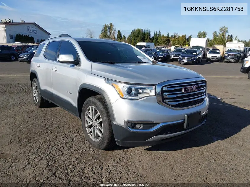 GMC ACADIA 2019, VIN 1GKKNSLS6KZ281758