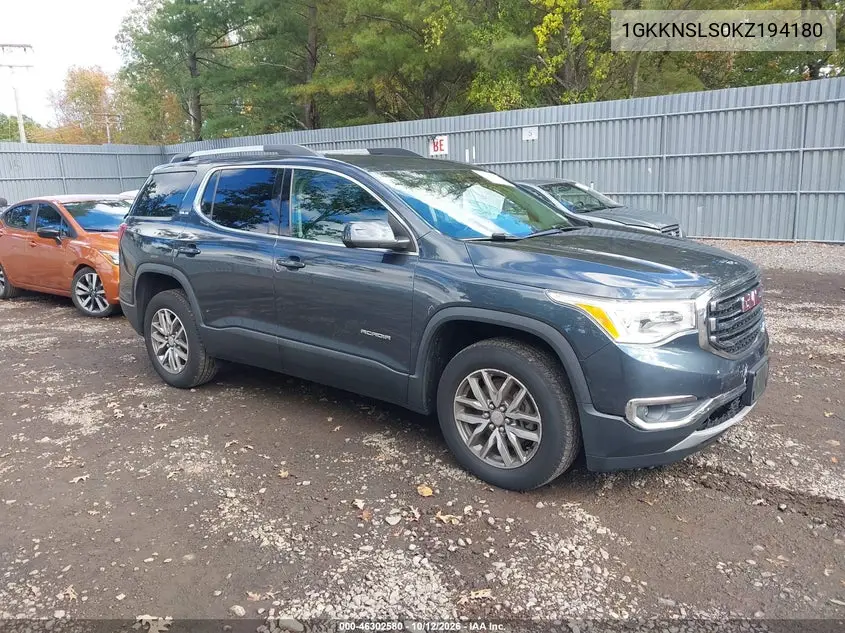 GMC ACADIA 2019, VIN 1GKKNSLS0KZ194180