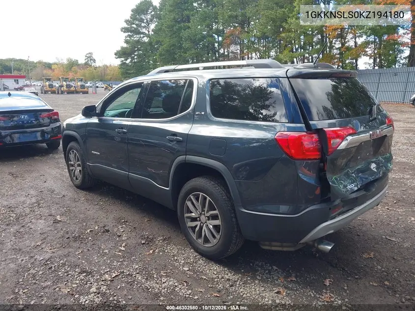 2019 GMC ACADIA VIN 1GKKNSLS0KZ194180 — фото 3