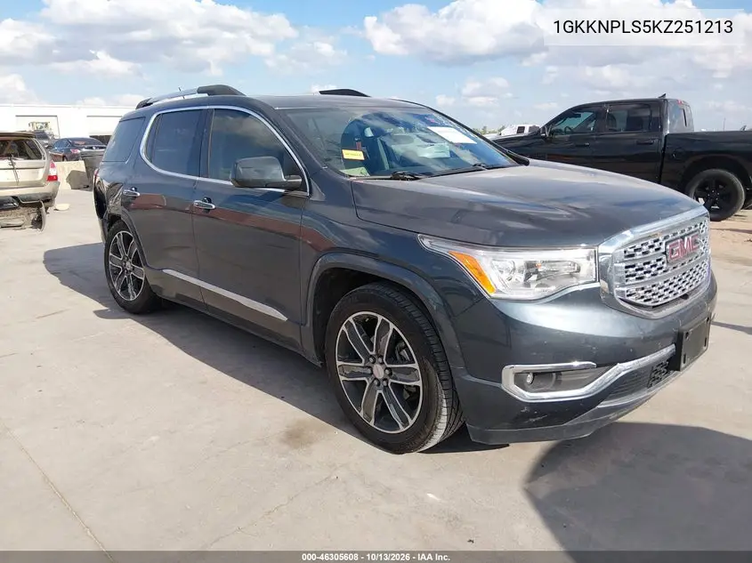 GMC ACADIA 2019, VIN 1GKKNPLS5KZ251213