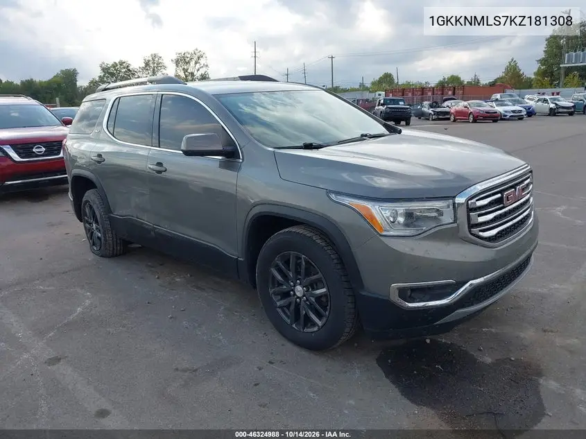 GMC ACADIA 2019, VIN 1GKKNMLS7KZ181308