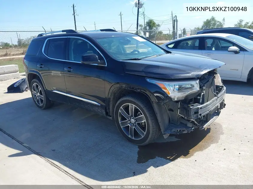 GMC ACADIA 2019, VIN 1GKKNPLSXKZ100948